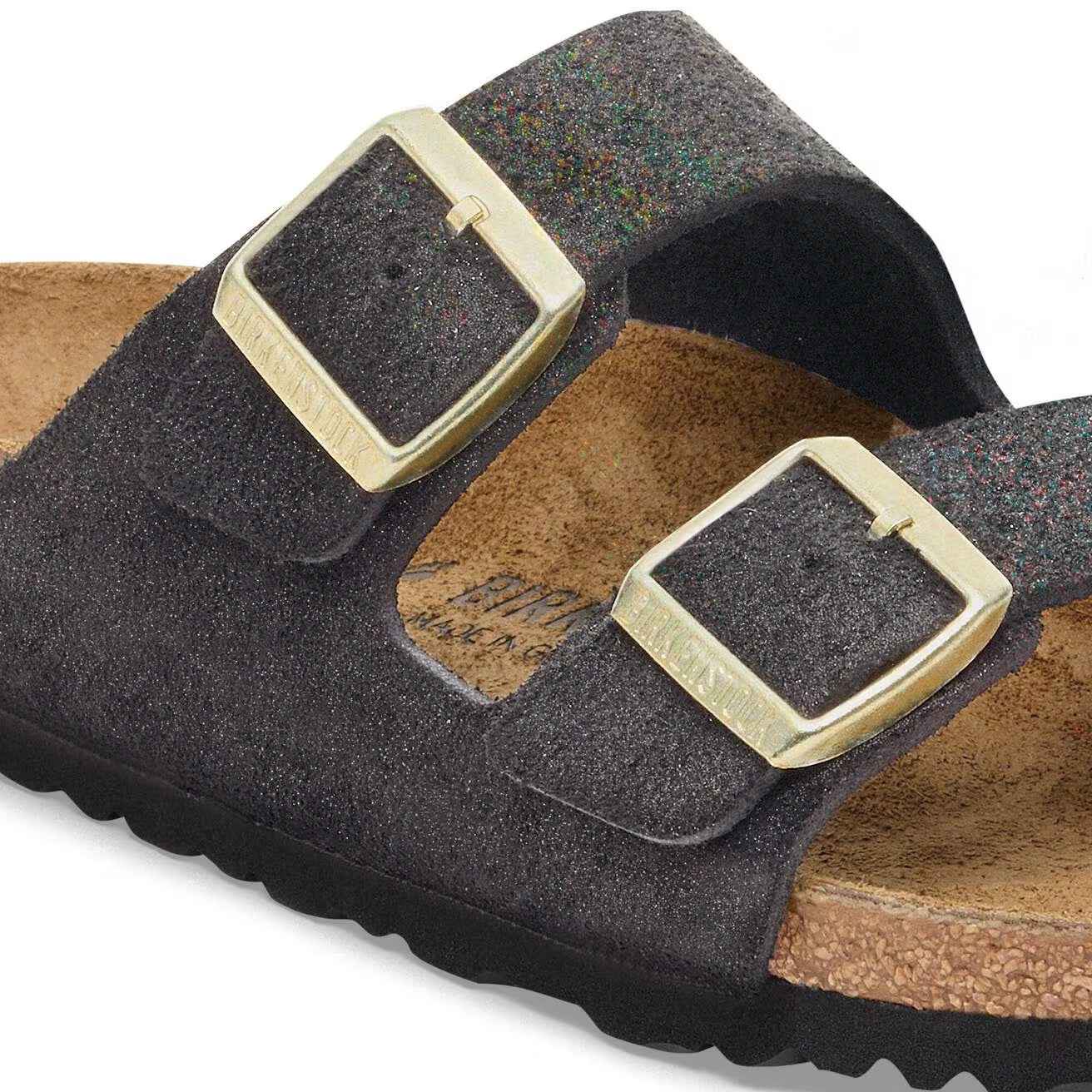 Arizona Suede Leather Shimmering Black