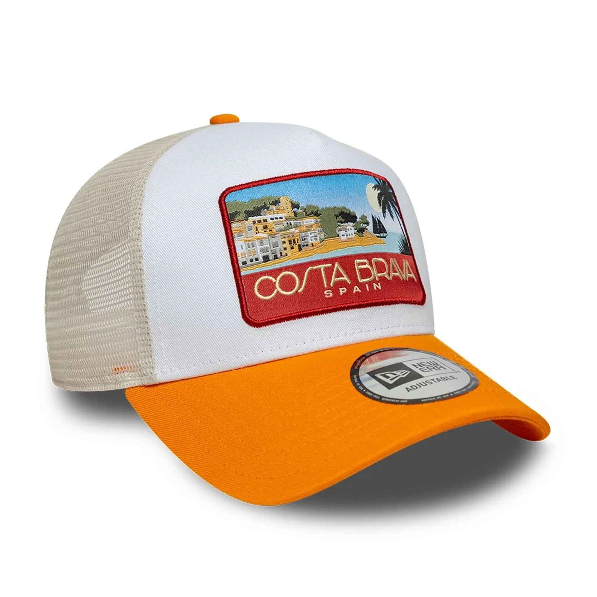 9FORTY A-Frame Trucker New Era Location Costa Brava Arancione