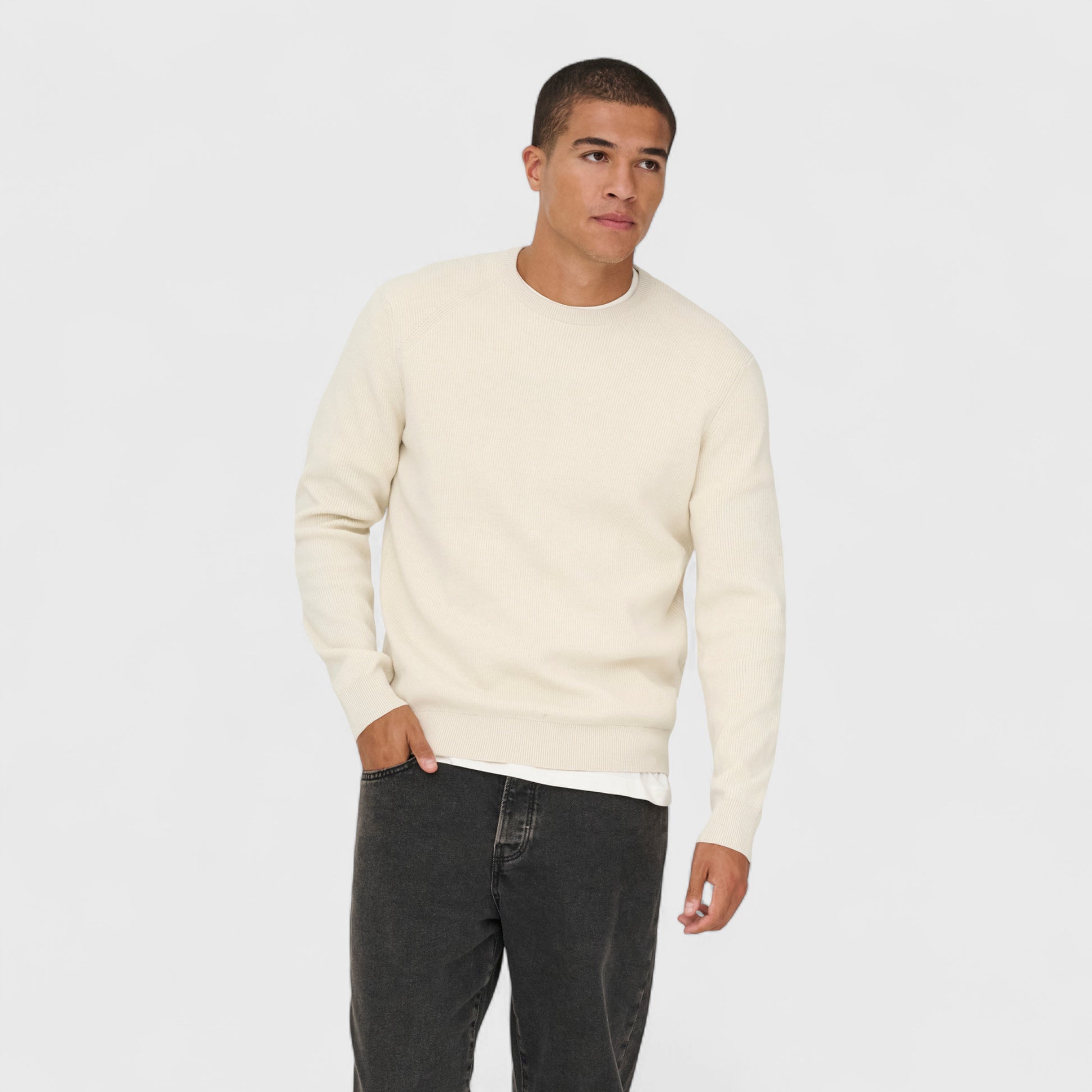 Onsalfi Reg Ls Crew Knit Camp - OPEN LAB