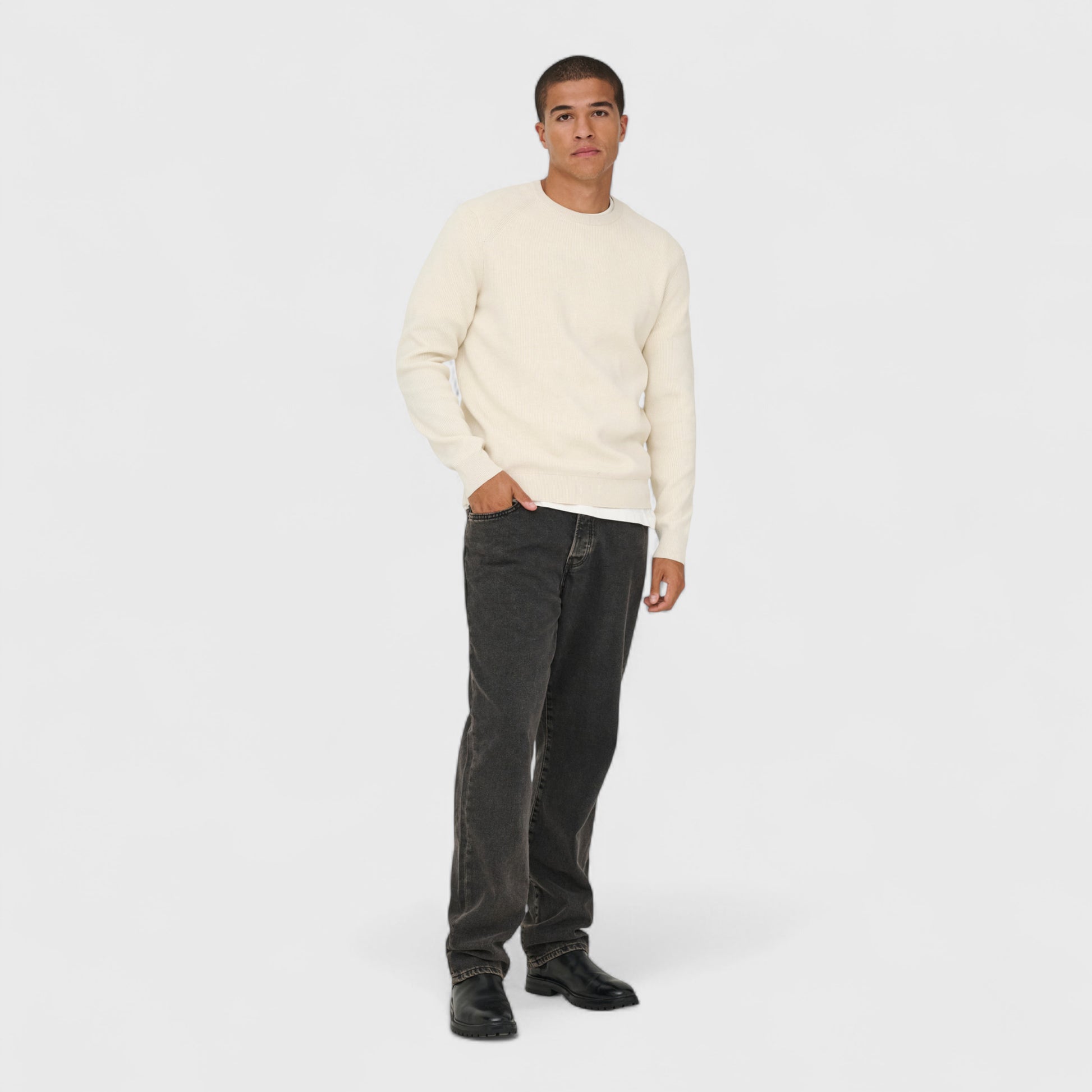 Onsalfi Reg Ls Crew Knit Camp - OPEN LAB