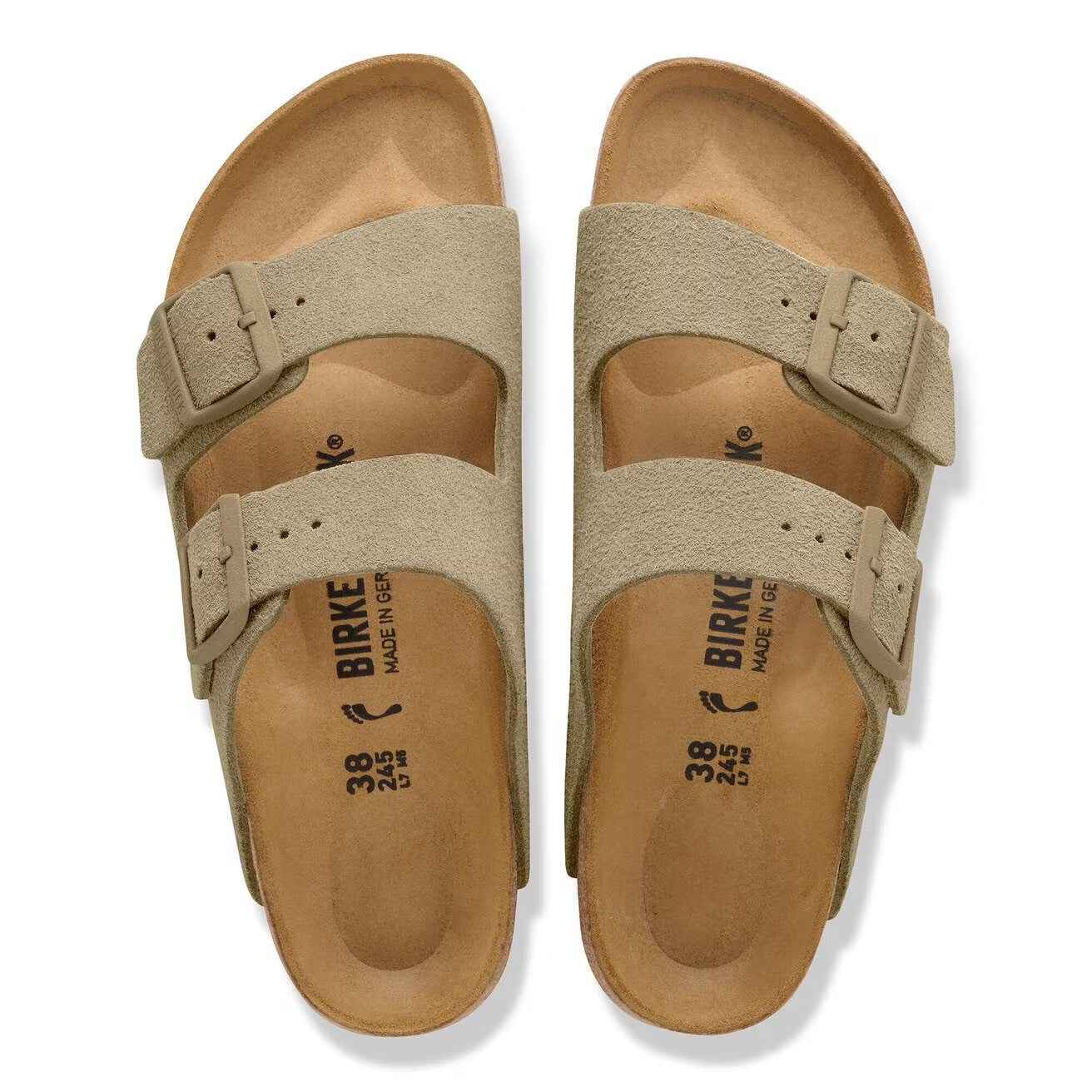 Arizona Faded Khaki Suede Leather