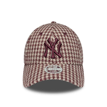 9FORTY M-Crown New York Yankees MLB Houndstooth Rosso Scuro Donna