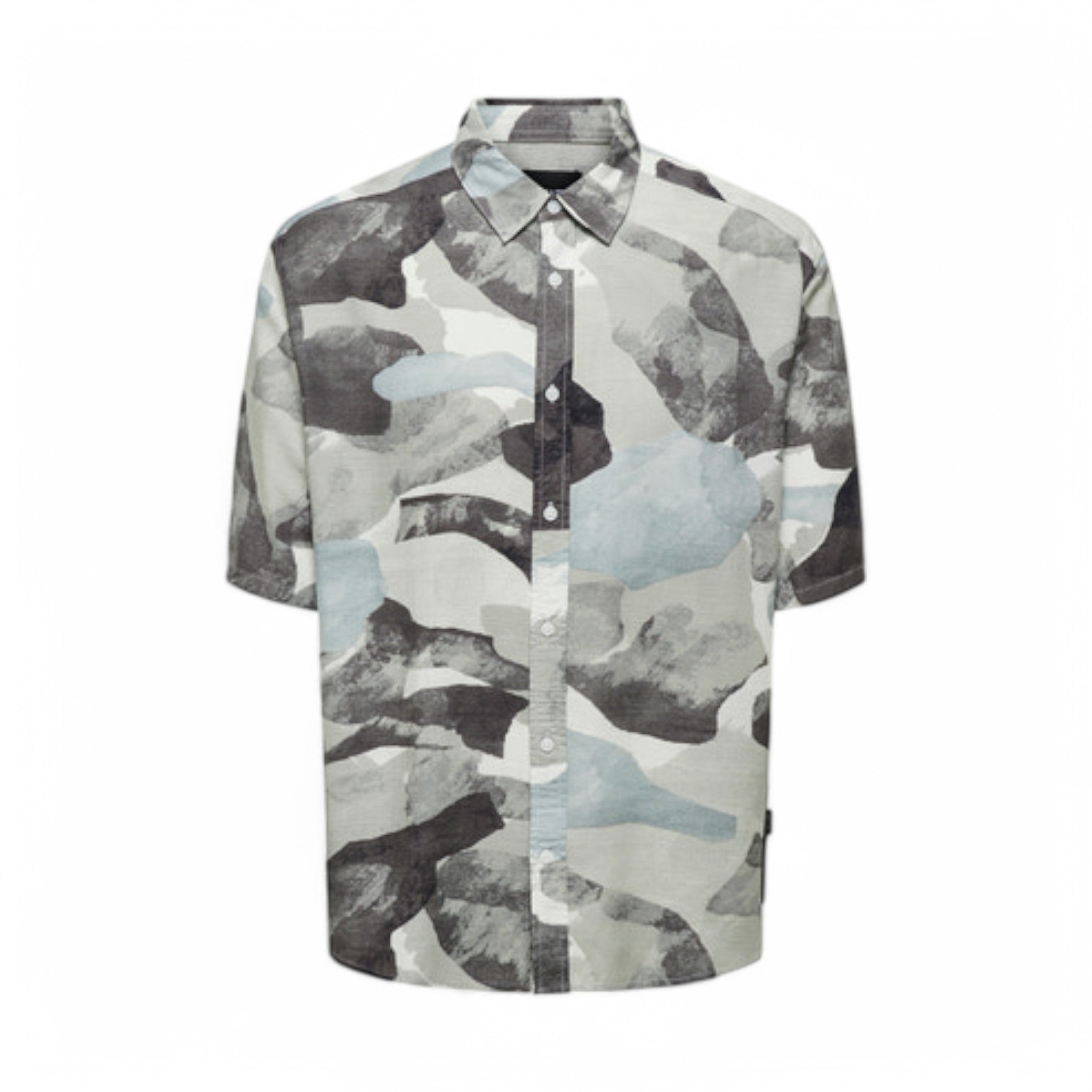 Onsbud Life Ss Rlx Aop Linen Shirt Noos