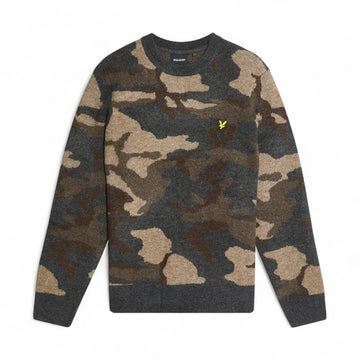 Brushed Camouflage Crew Neck Jumper