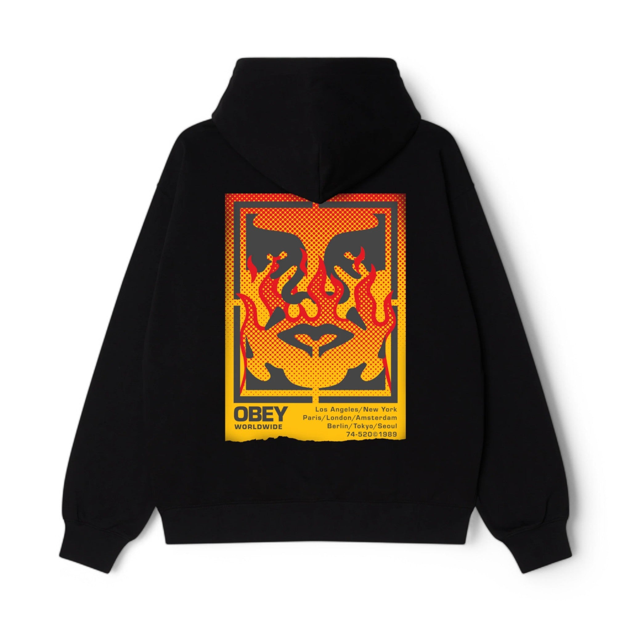 Obey Icon Stencil Flame Fleece