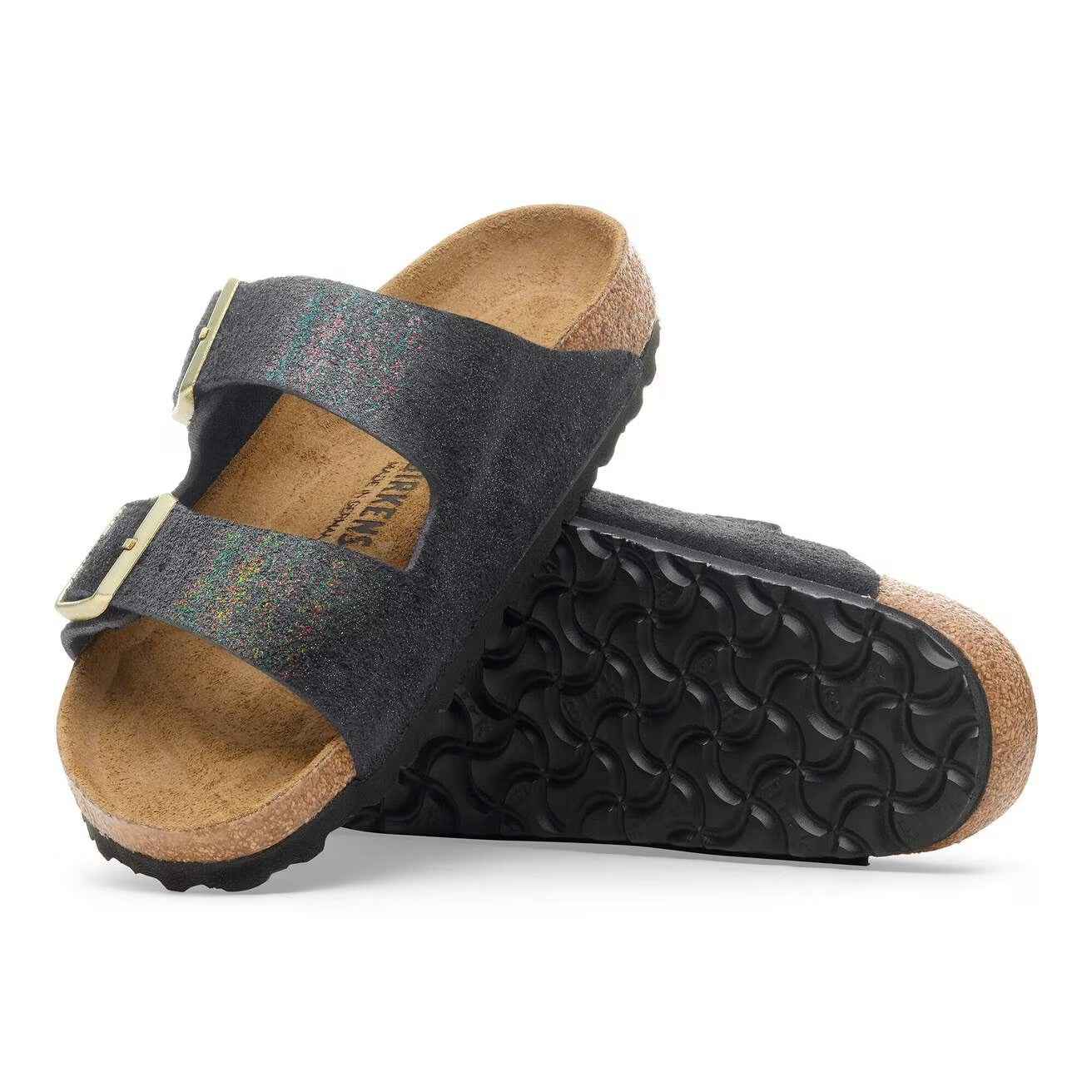 Arizona Suede Leather Shimmering Black