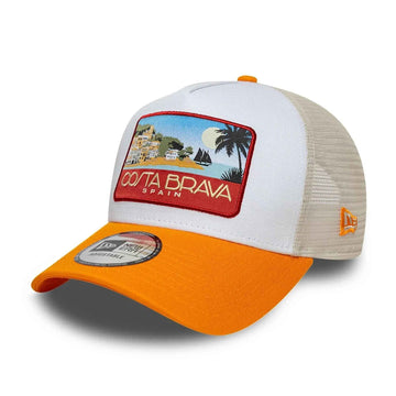 9FORTY A-Frame Trucker New Era Location Costa Brava Arancione