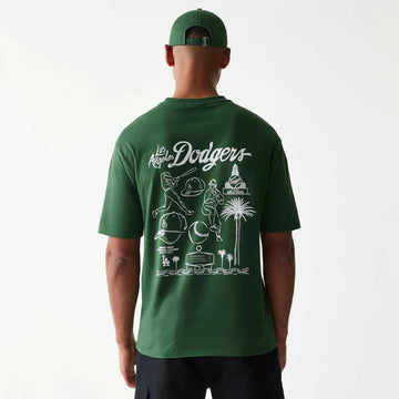 T-Shirt Oversized LA Dodgers MLB Baseball Graphic Verde Scura