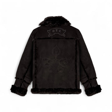 Sampans Suede Sherpa Black Jacket