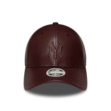 9FORTY M-Crown New York Yankees MLB Diamante PU Rosso Scuro Donna