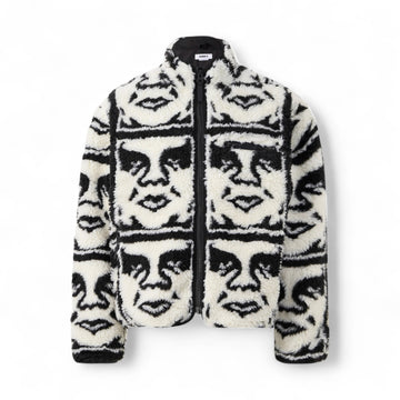 Repeated Icon Sherpa Jacket