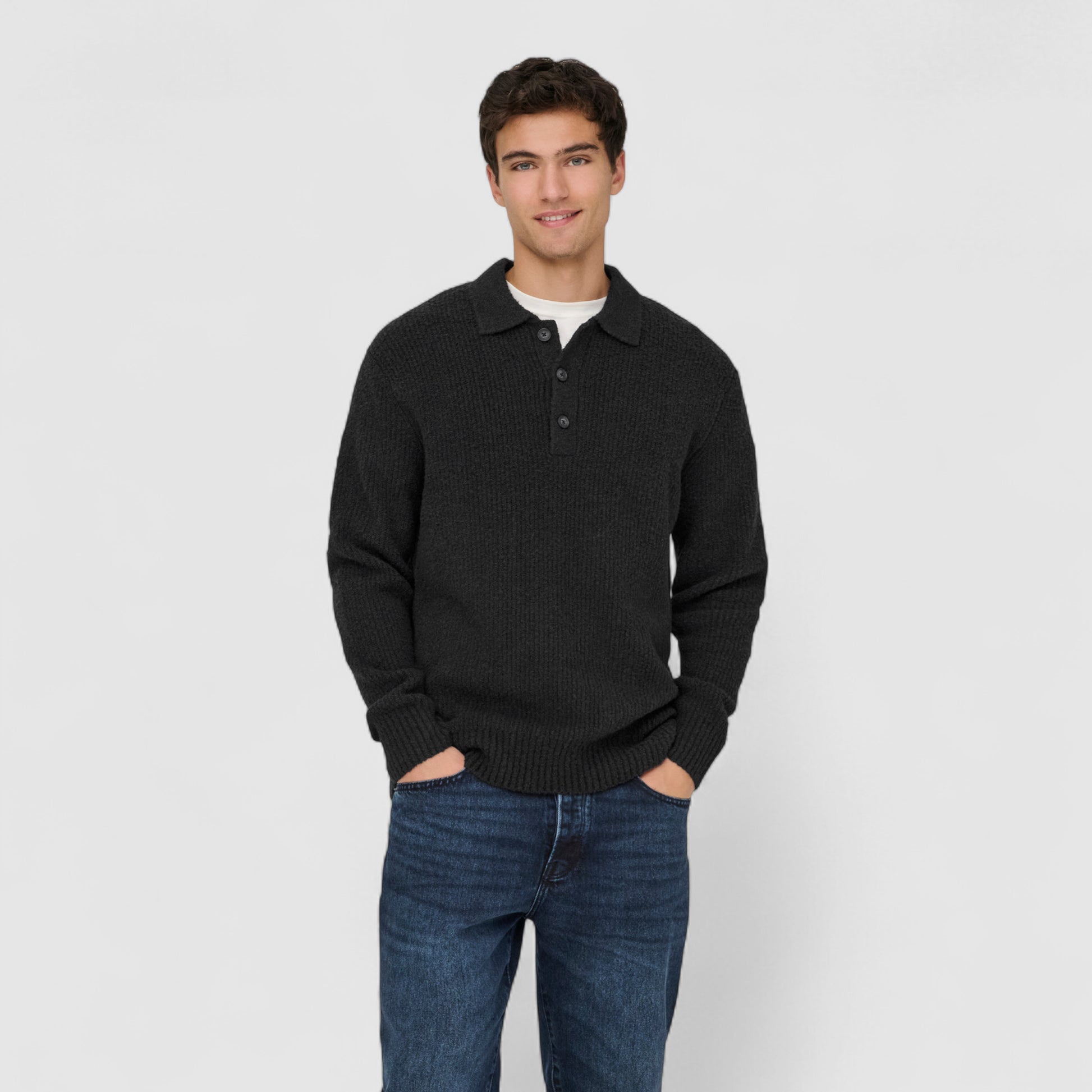 Onsdale Rlx Ls Polo Knit Noos - OPEN LAB
